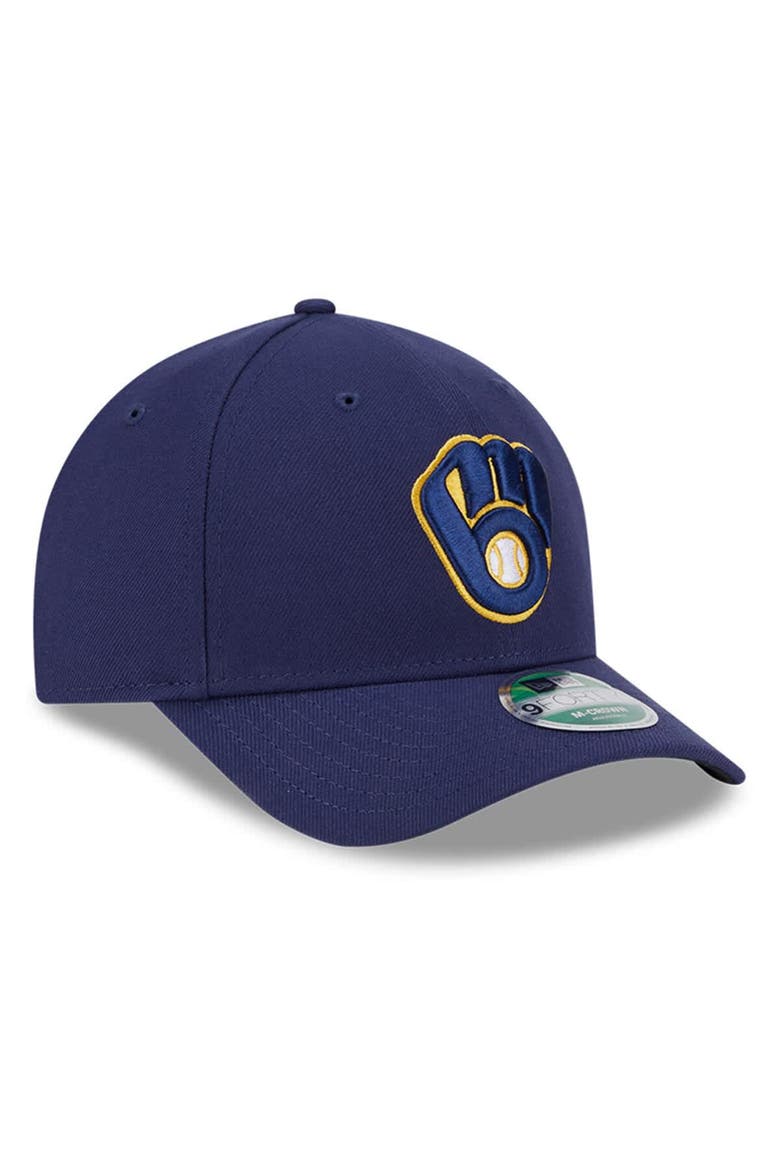 Men's New Era  Navy Milwaukee Brewers Player Replica 9FORTY Adjustable Hat, Alternate, color, Navy