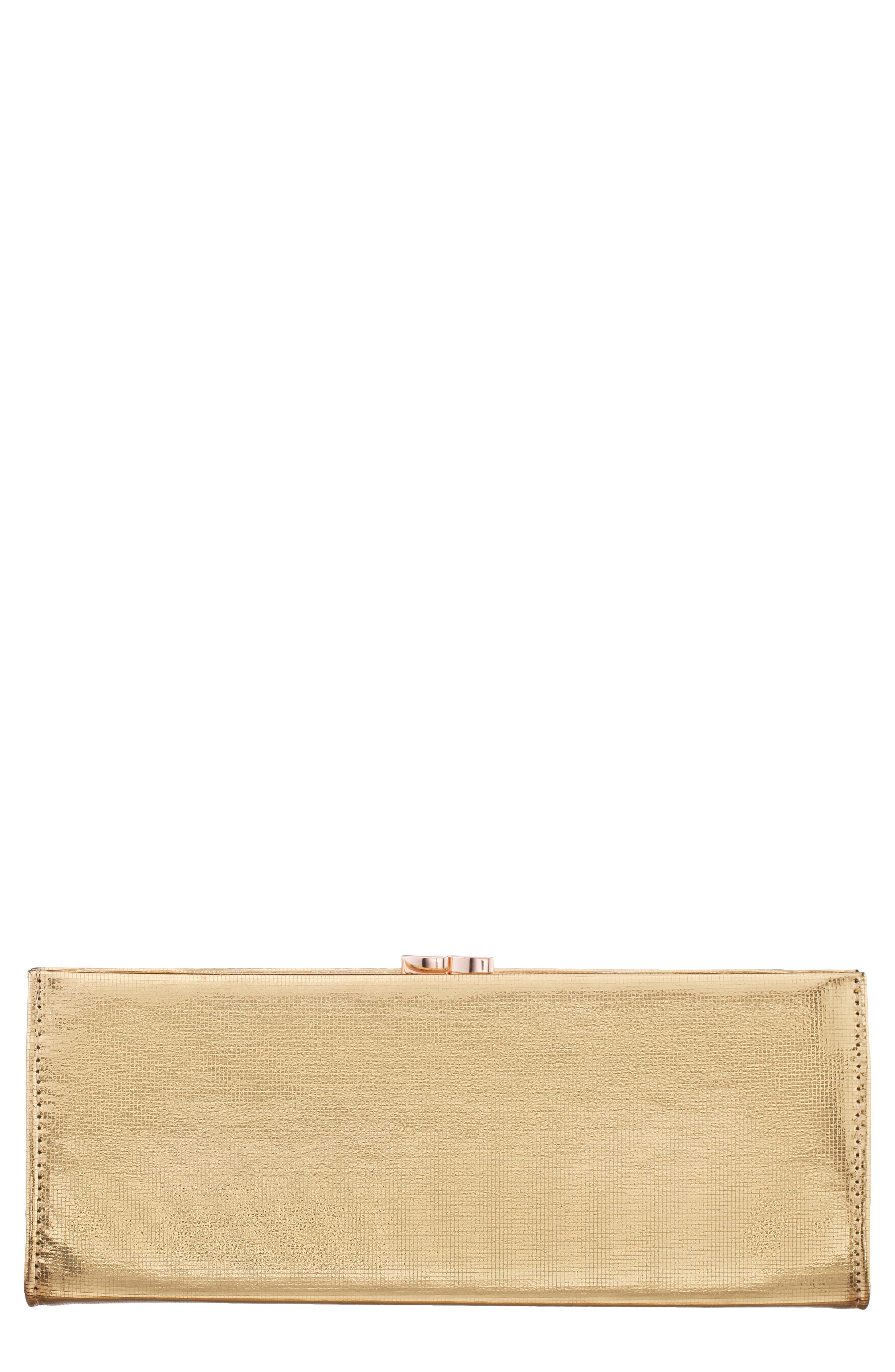 Nina Tierney Clutch, Main, color, Gold