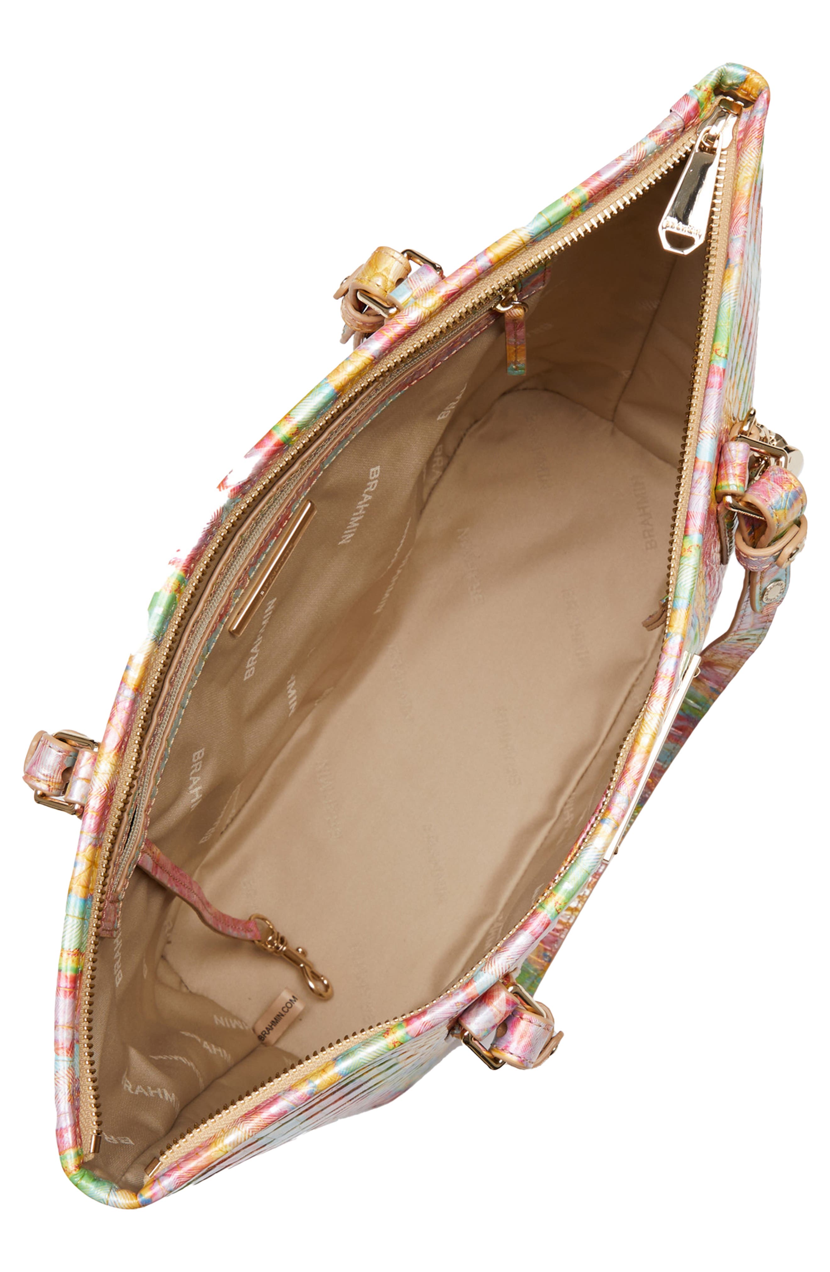 Medium Asher Croc Embossed Leather Tote, Alternate, color, SALTWATER TAFFY
