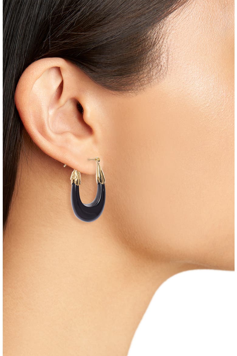 Ecume Drop Earrings, Alternate, color, BLACK/ GOLD