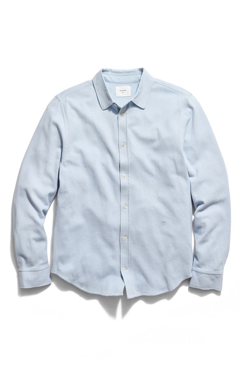 Textured Cotton Button-Up Shirt, Alternate, color, AIR BLUE