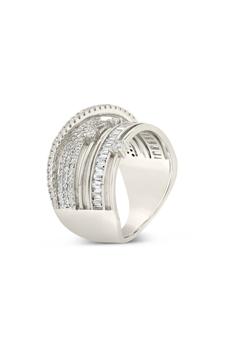 Sterling Forever Raven CZ Layered Ring, Alternate, color, Silver