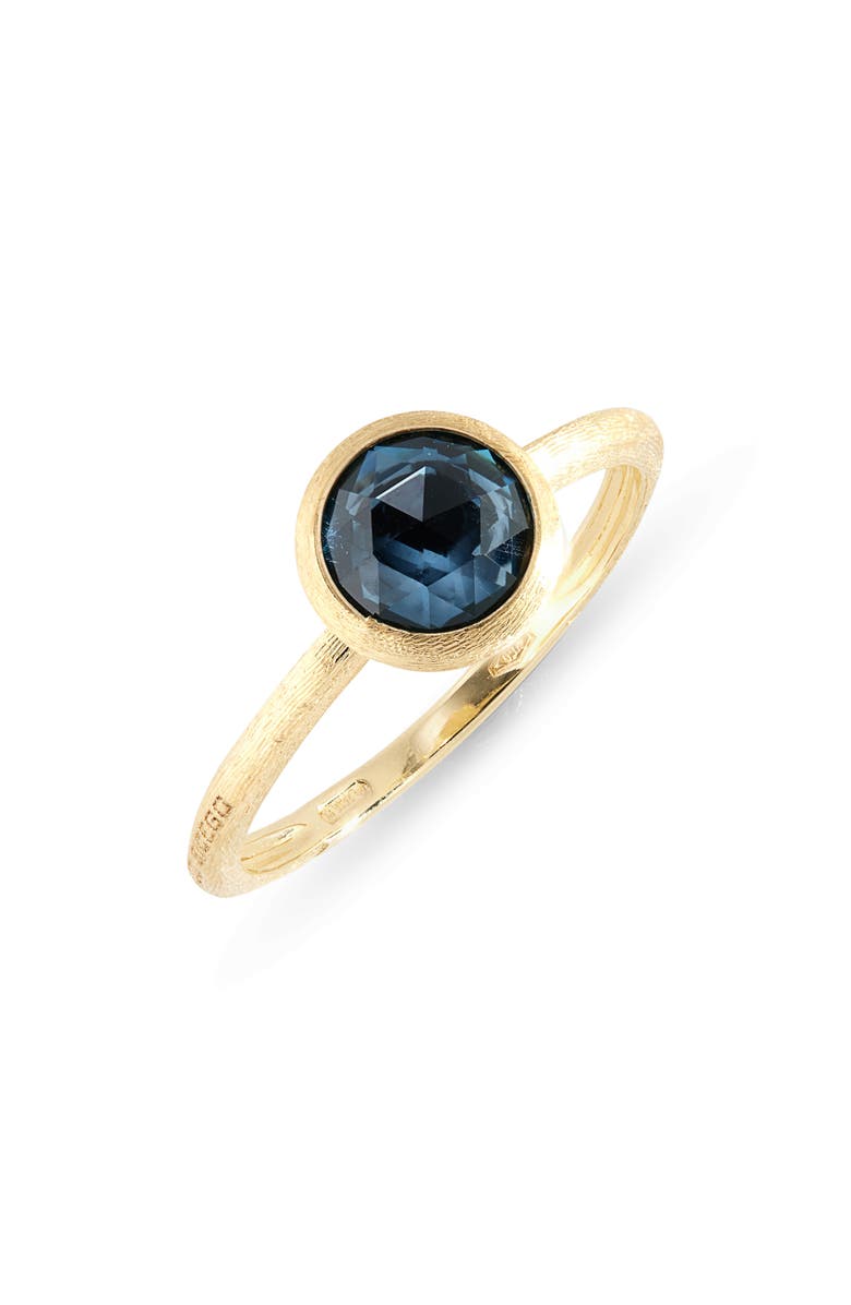 Marco Bicego Jaipur Color Stone Stacking Ring, Main, color, Blue Topaz/Gold