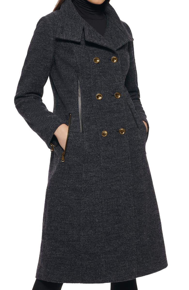 GUESS Double Breasted Coat, Main, color,