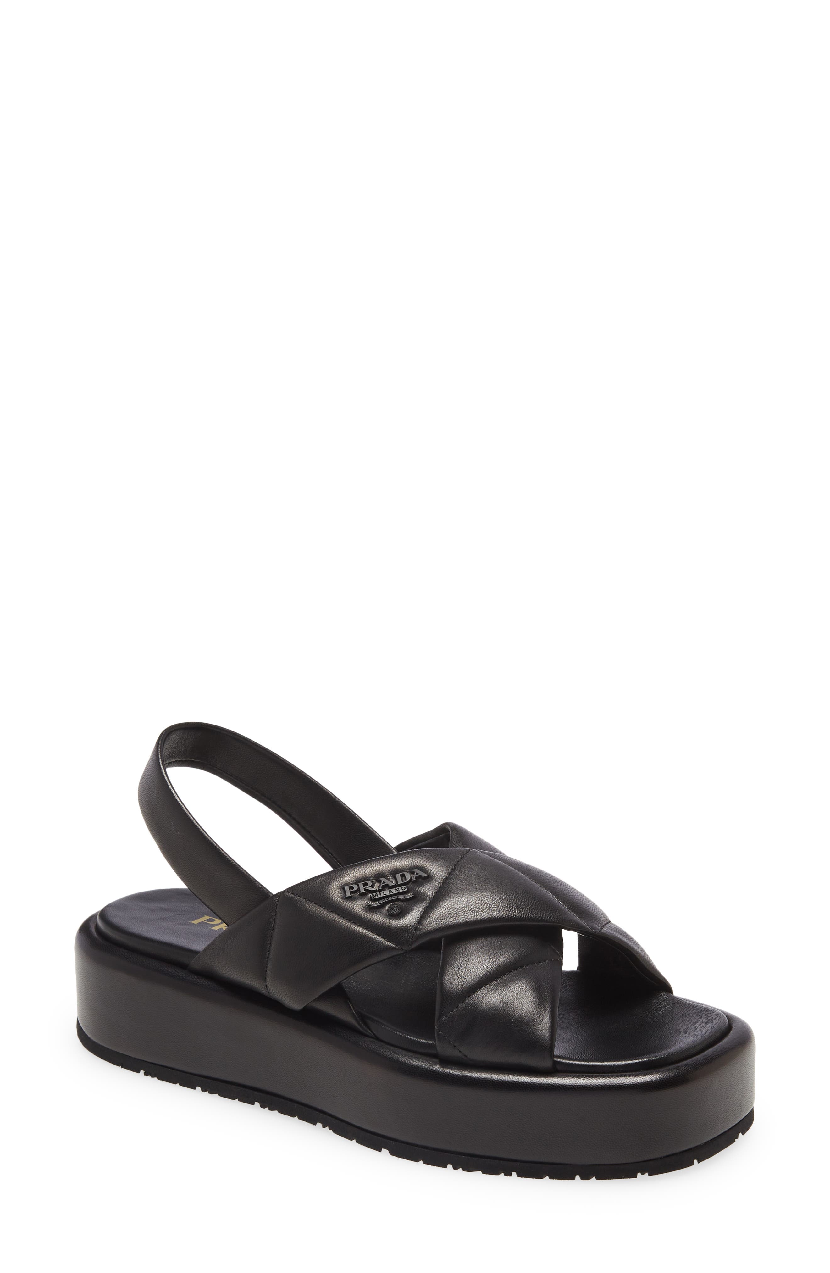 Prada Platform Slingback Sandal, Main, color, 