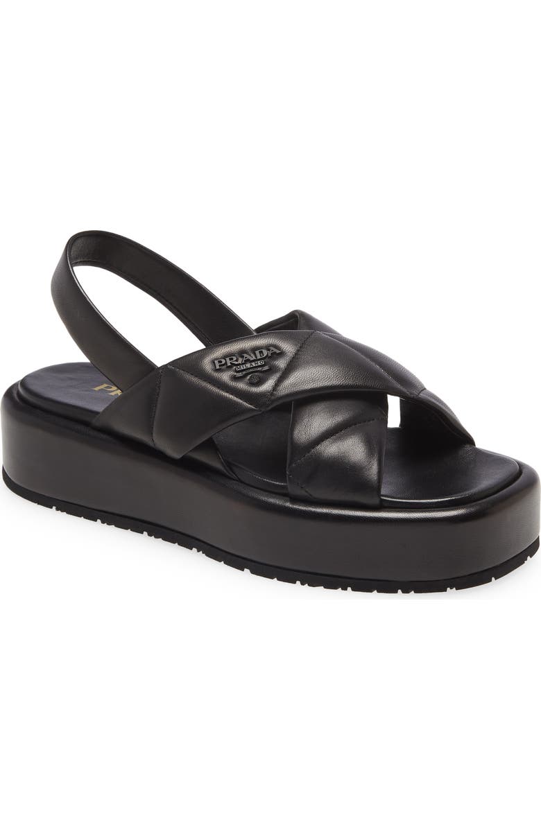 Prada Platform Slingback Sandal, Main, color,