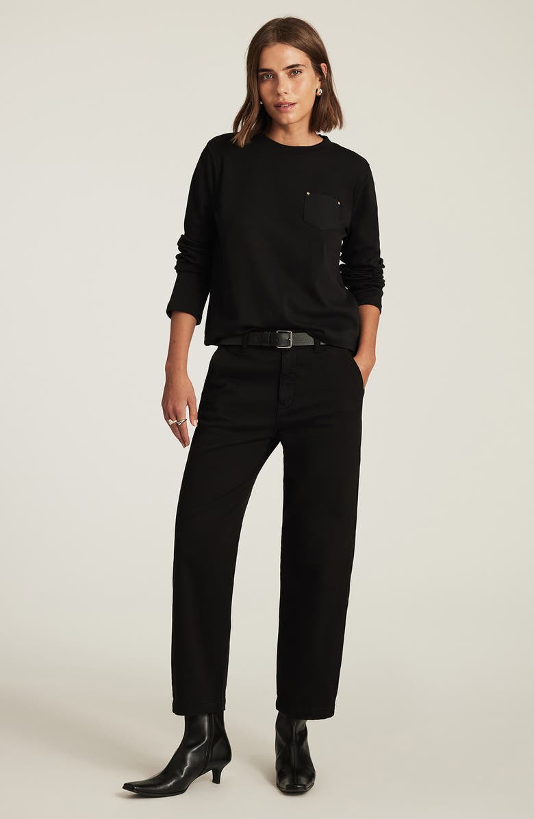 Mavi Jeans Long Sleeve Pocket T-Shirt, Alternate, color, Black