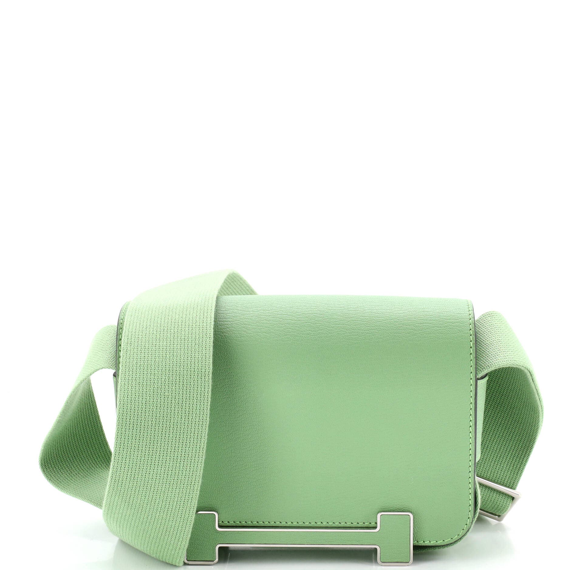 Pre-Owned Hermes Geta Bag Chevre Mysore, Main, color, Vert Criquet
