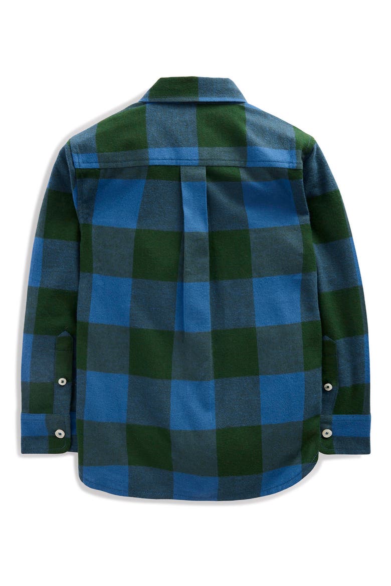 Kids' Cosy Cotton Check Shirt, Alternate, color, TEAL AND GREEN CHECK