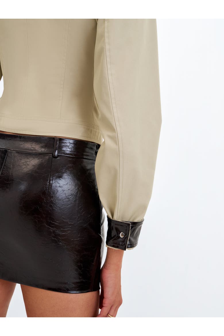 Vivian Faux Leather Low-Rise Mini Skirt, Alternate, color, Mocha