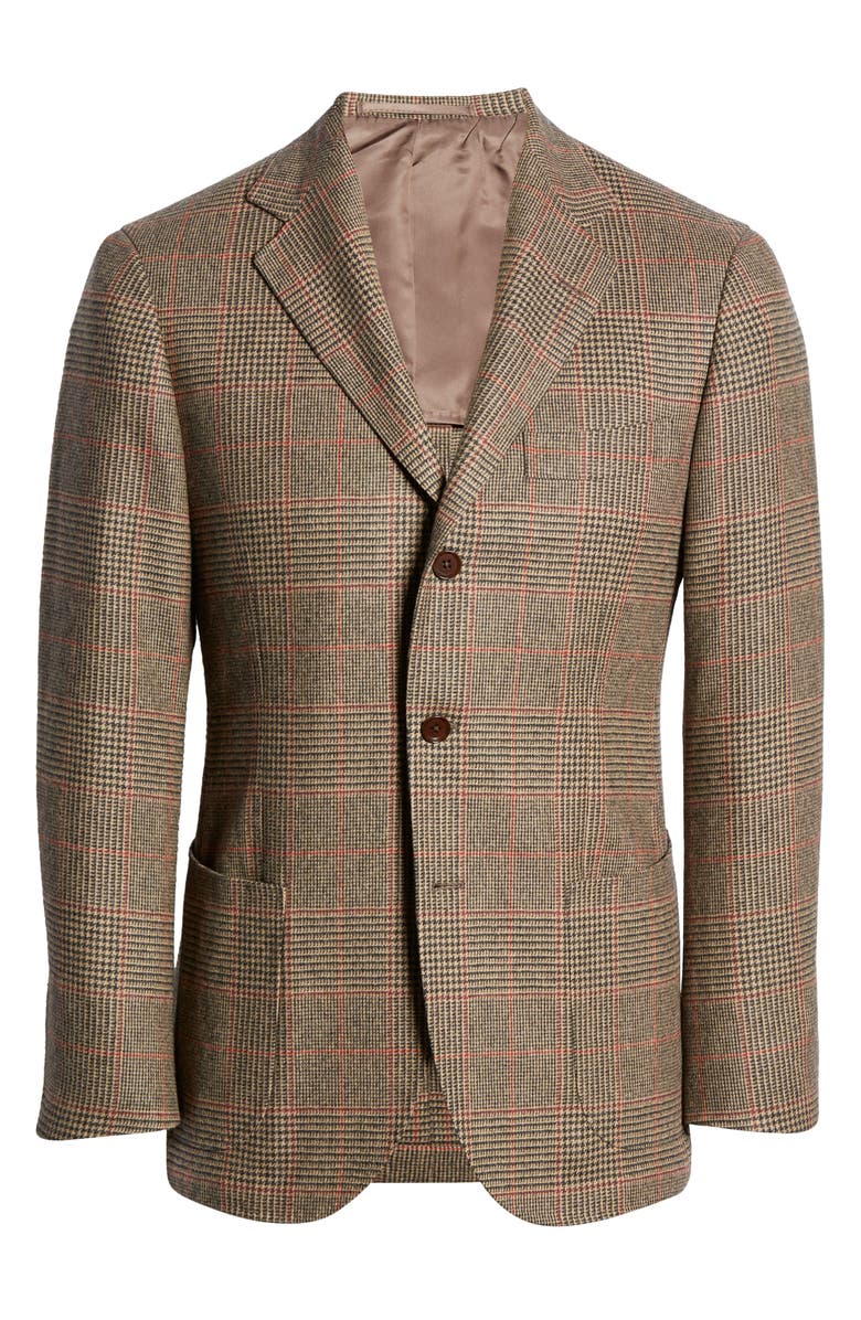 Ring Jacket Balloon Trim Fit Glen Plaid Sport Coat, Alternate, color, 