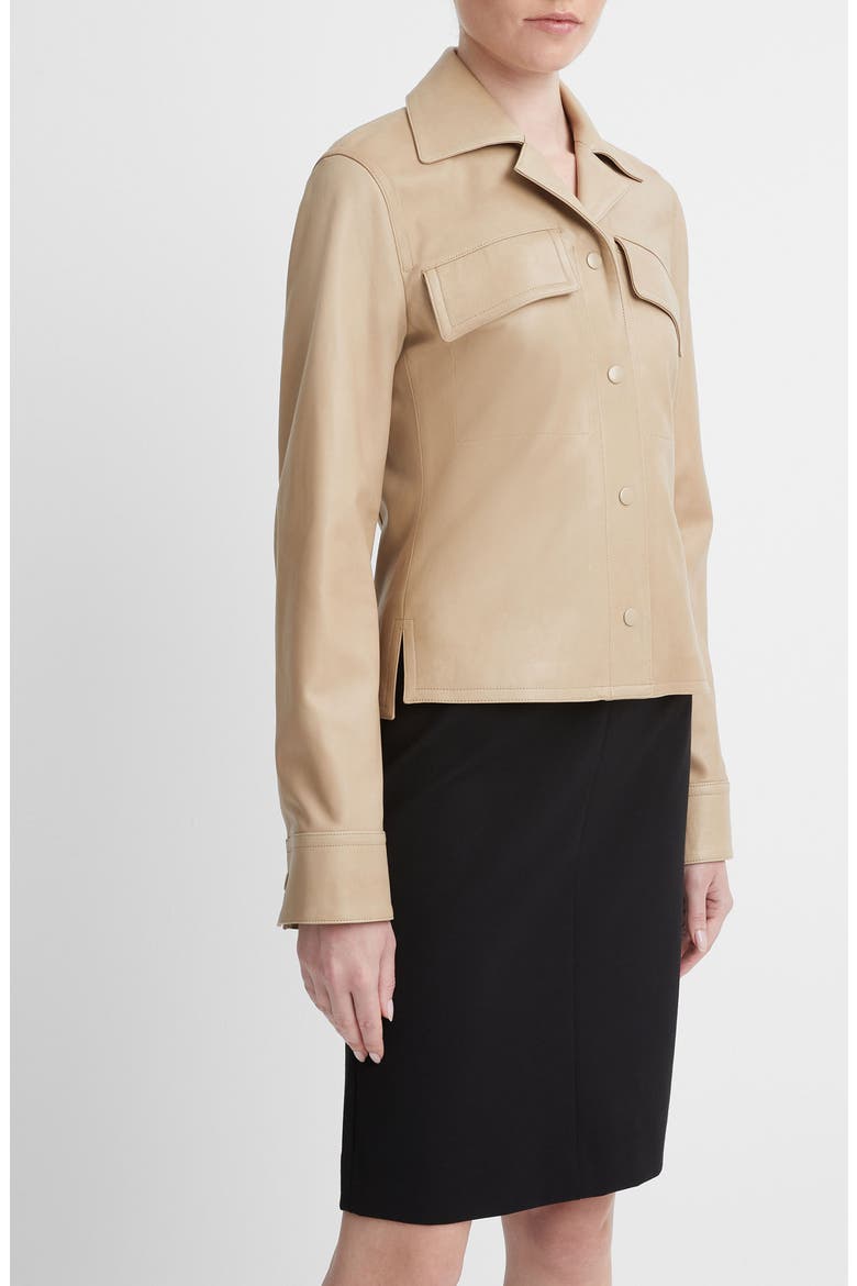 Leather Jacket, Alternate, color, SESAME