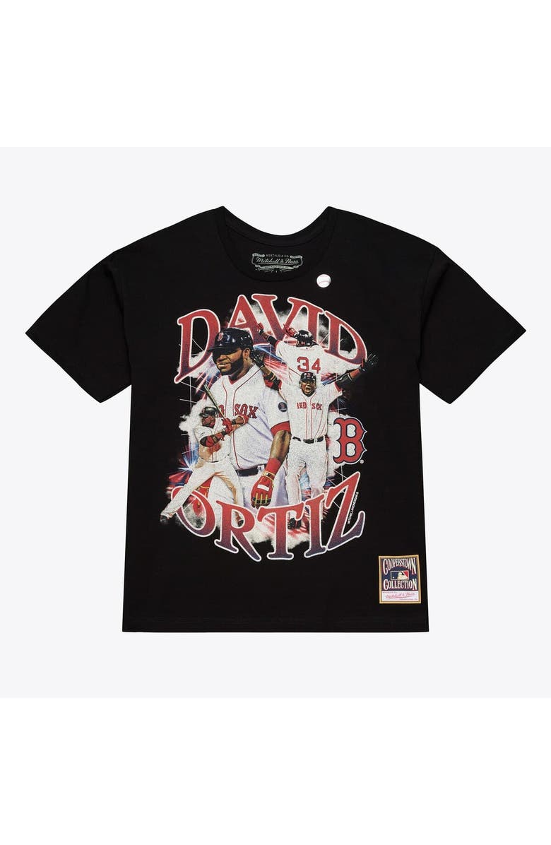 Mitchell & Ness Men's Mitchell & Ness David Ortiz Black Boston Red Sox Legendary Collage Player T-Shirt, Main, color, Black
