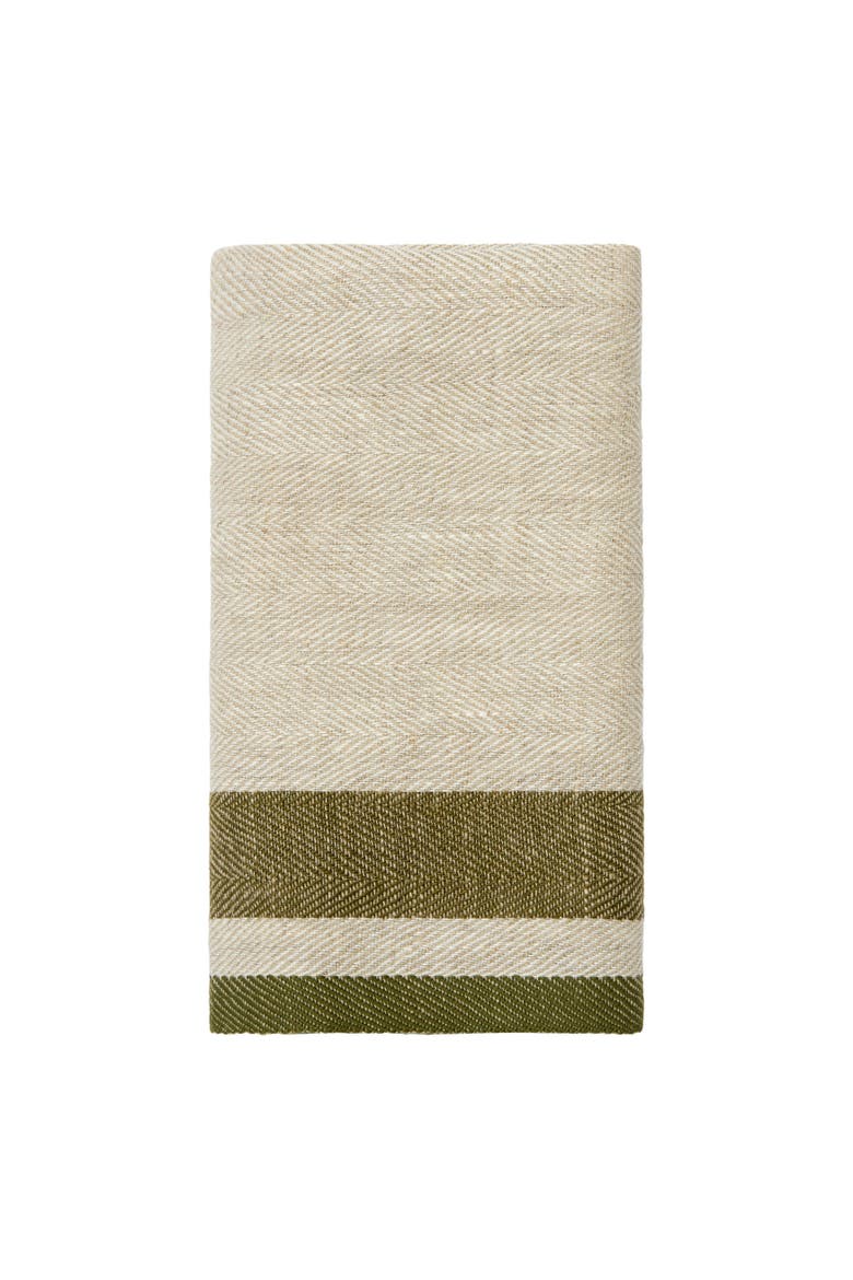 Gordes Tea Towel - Set of 2, Alternate, color, Olive, Natural 20" x 30"