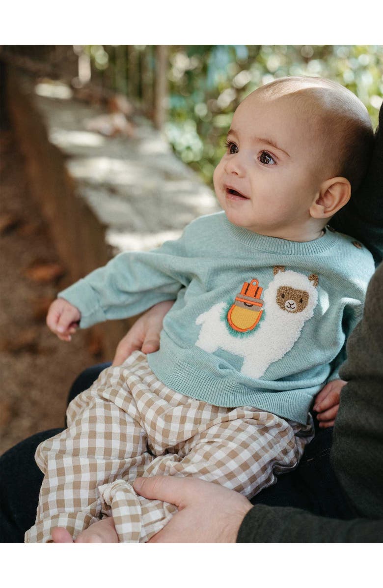 Purebaby Llama Knit Sweater, Alternate, color, Aloe Melange