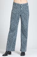 APNY Leopard Print Wide Leg Jeans