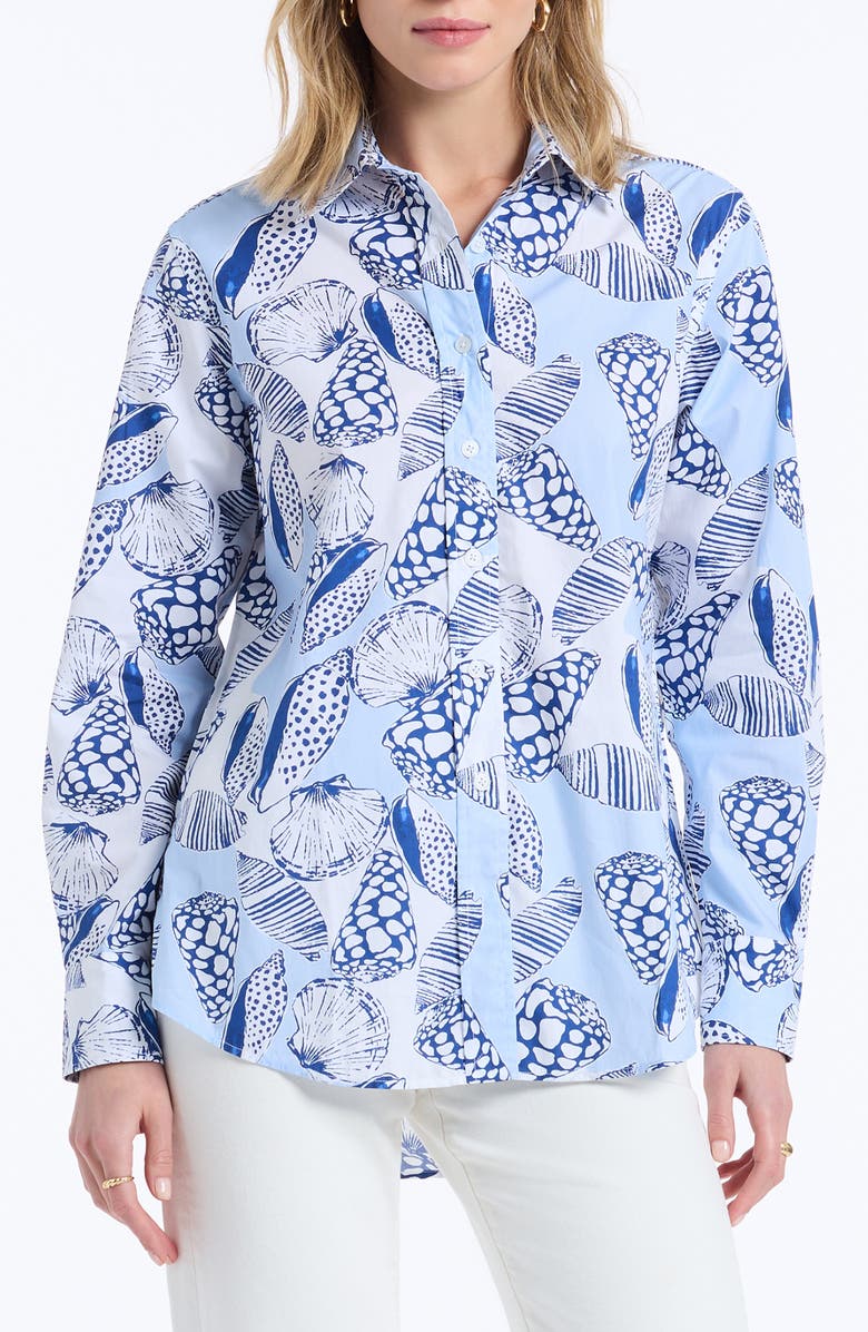 Robert Graham Carrie Long Sleeve Woven Shirt, Main, color, Blue