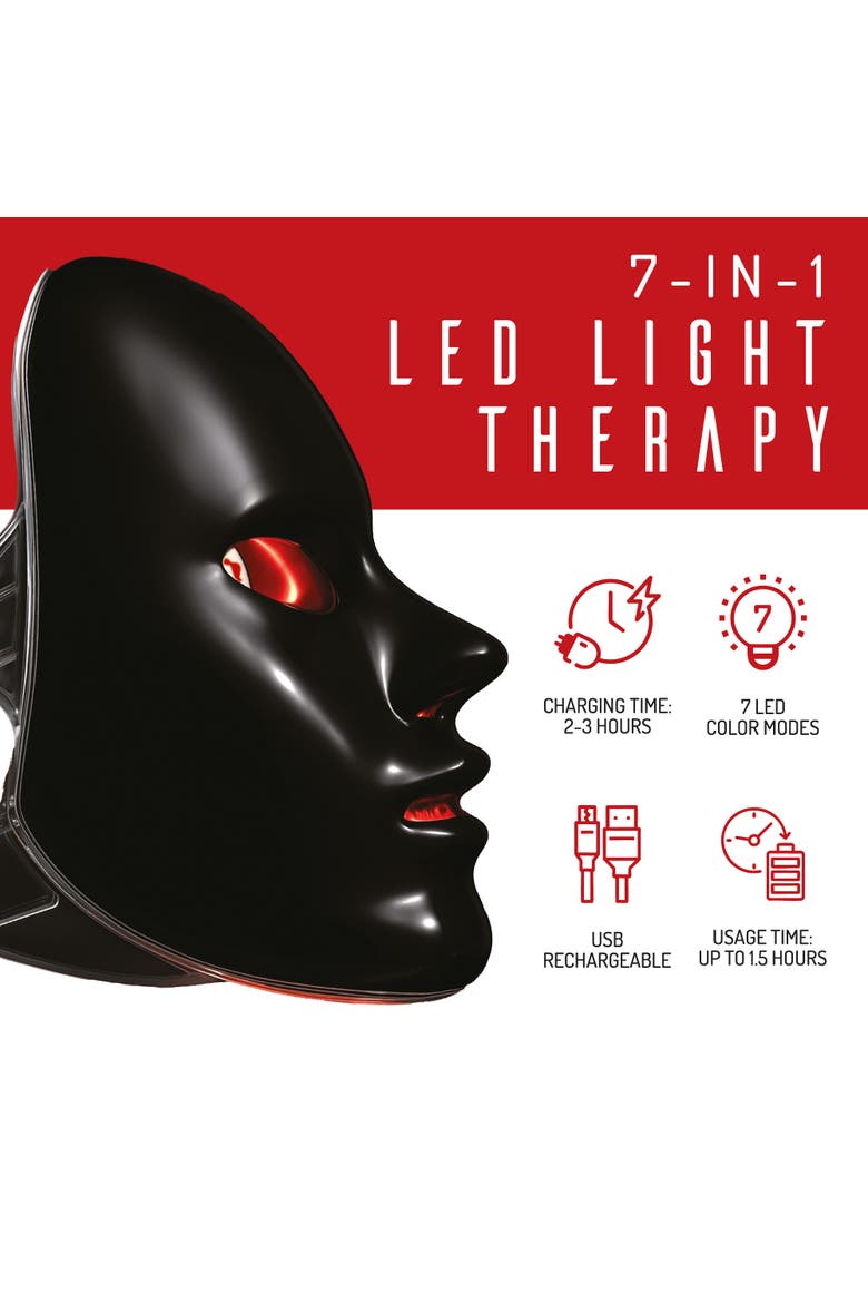 His & Hers Professional Glow at Home 7-in-1 LED Light Therapy Face Mask, Alternate, color, Multicolor