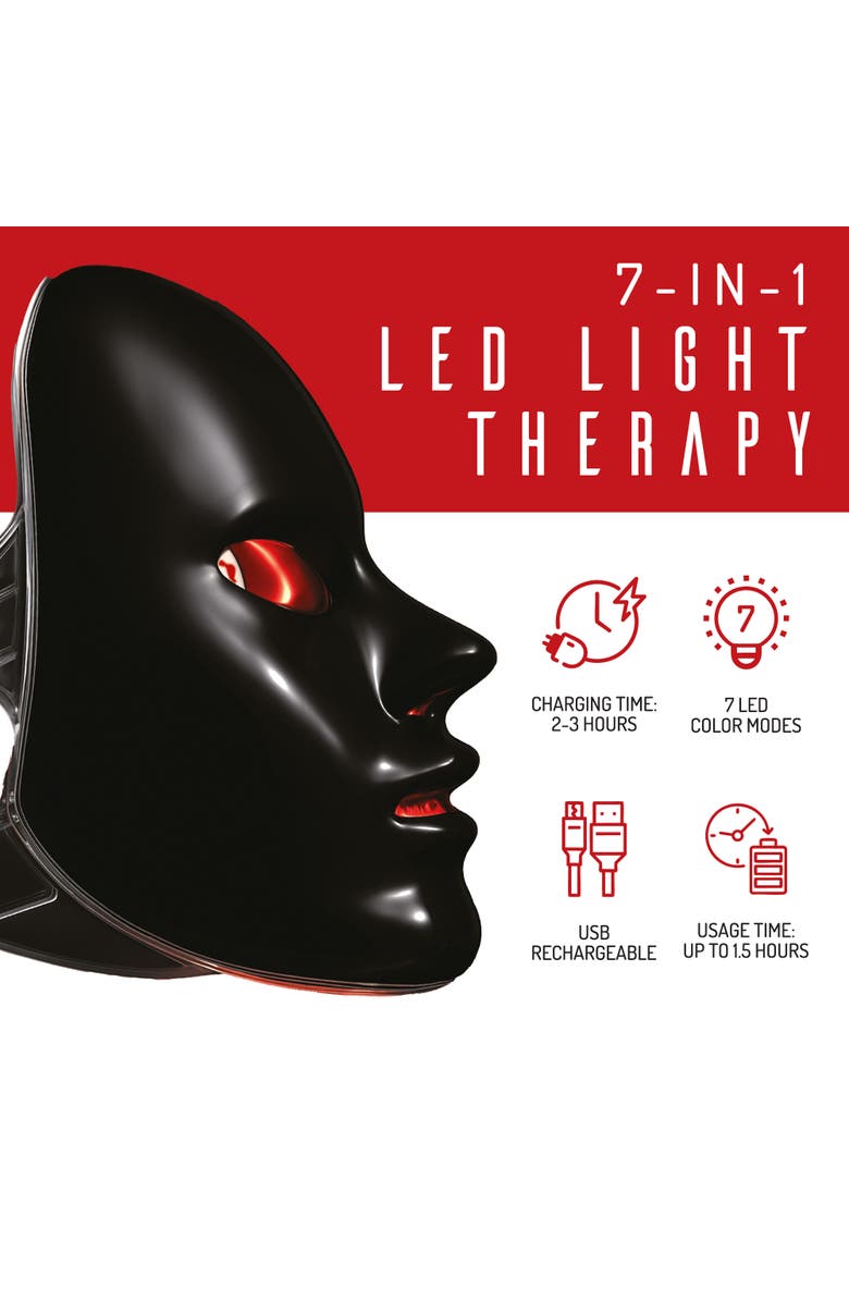 PURSONIC His & Hers Professional Glow at Home 7-in-1 LED Light Therapy Face Mask, Alternate, color, Multicolor