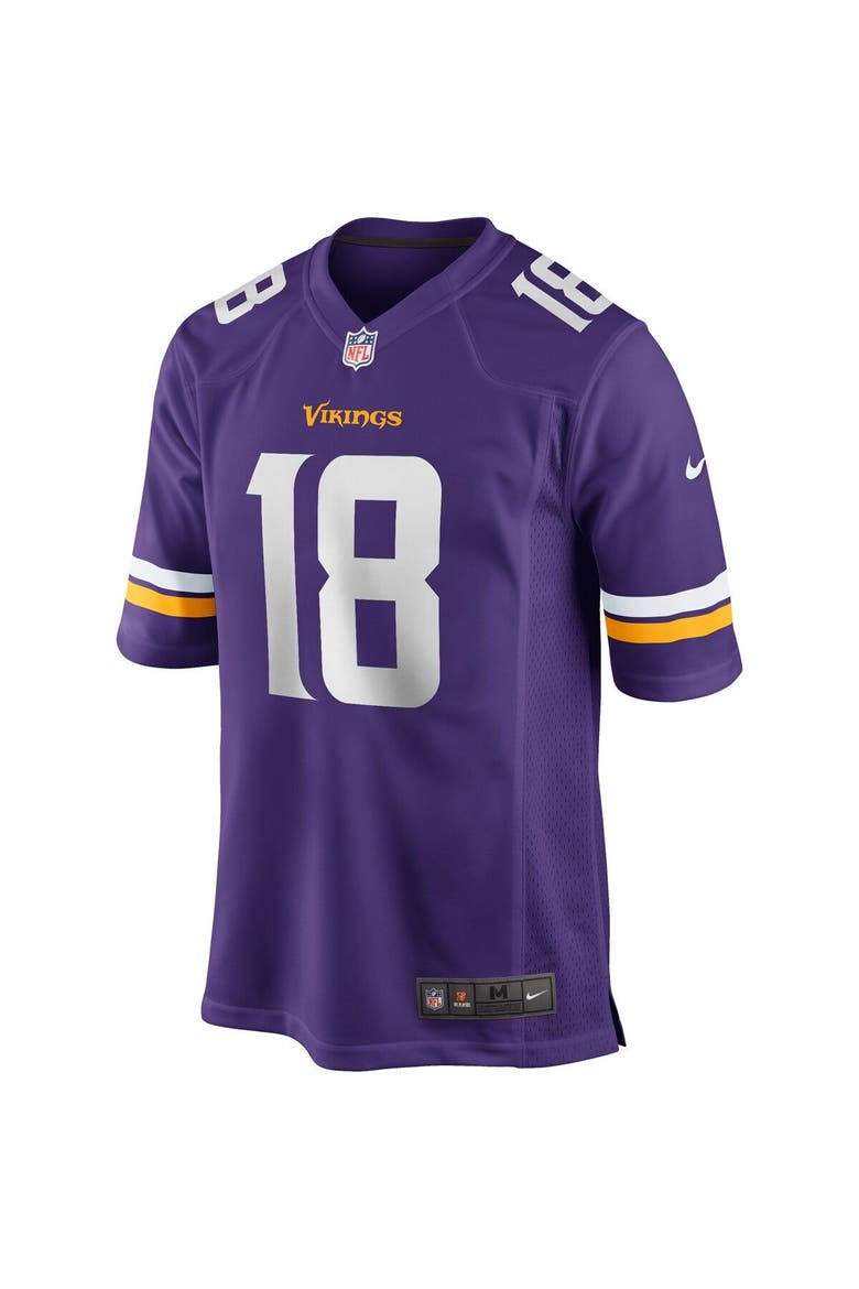 Men's Nike Justin Jefferson Purple Minnesota Vikings Player Game Jersey, Alternate, color, Purple