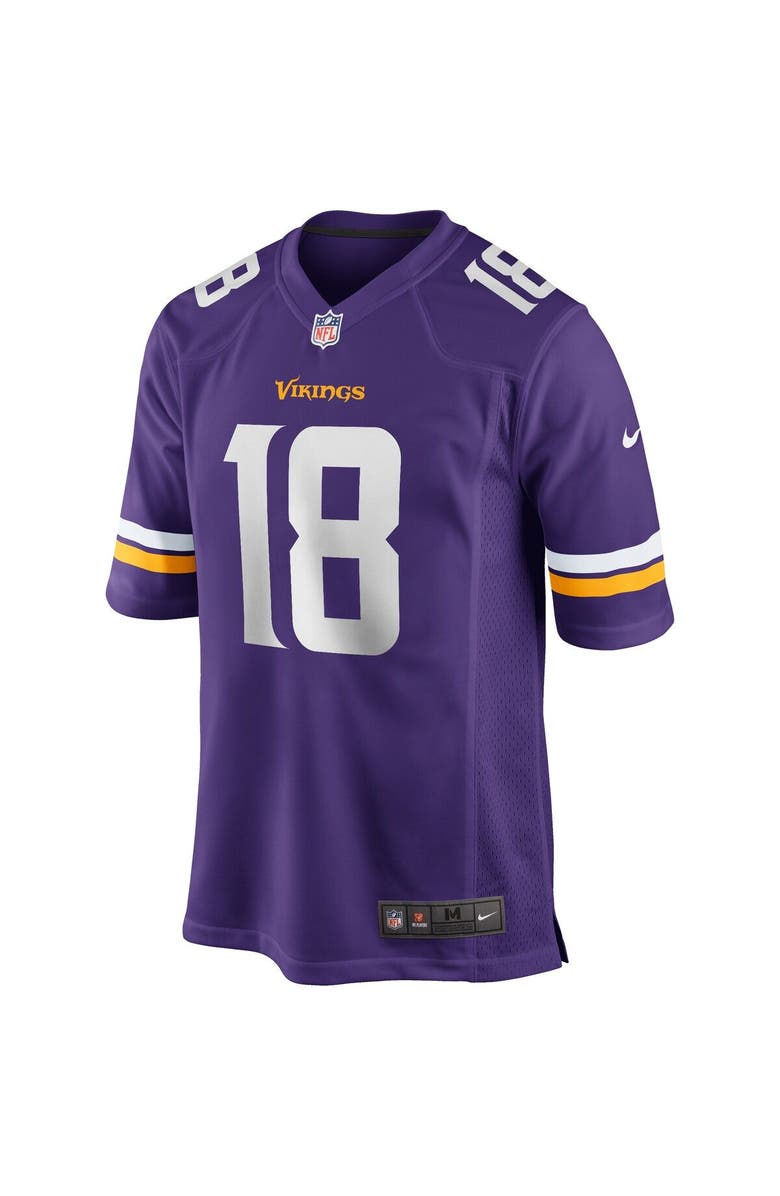 Nike Men's Nike Justin Jefferson Purple Minnesota Vikings Player Game Jersey, Alternate, color, Purple
