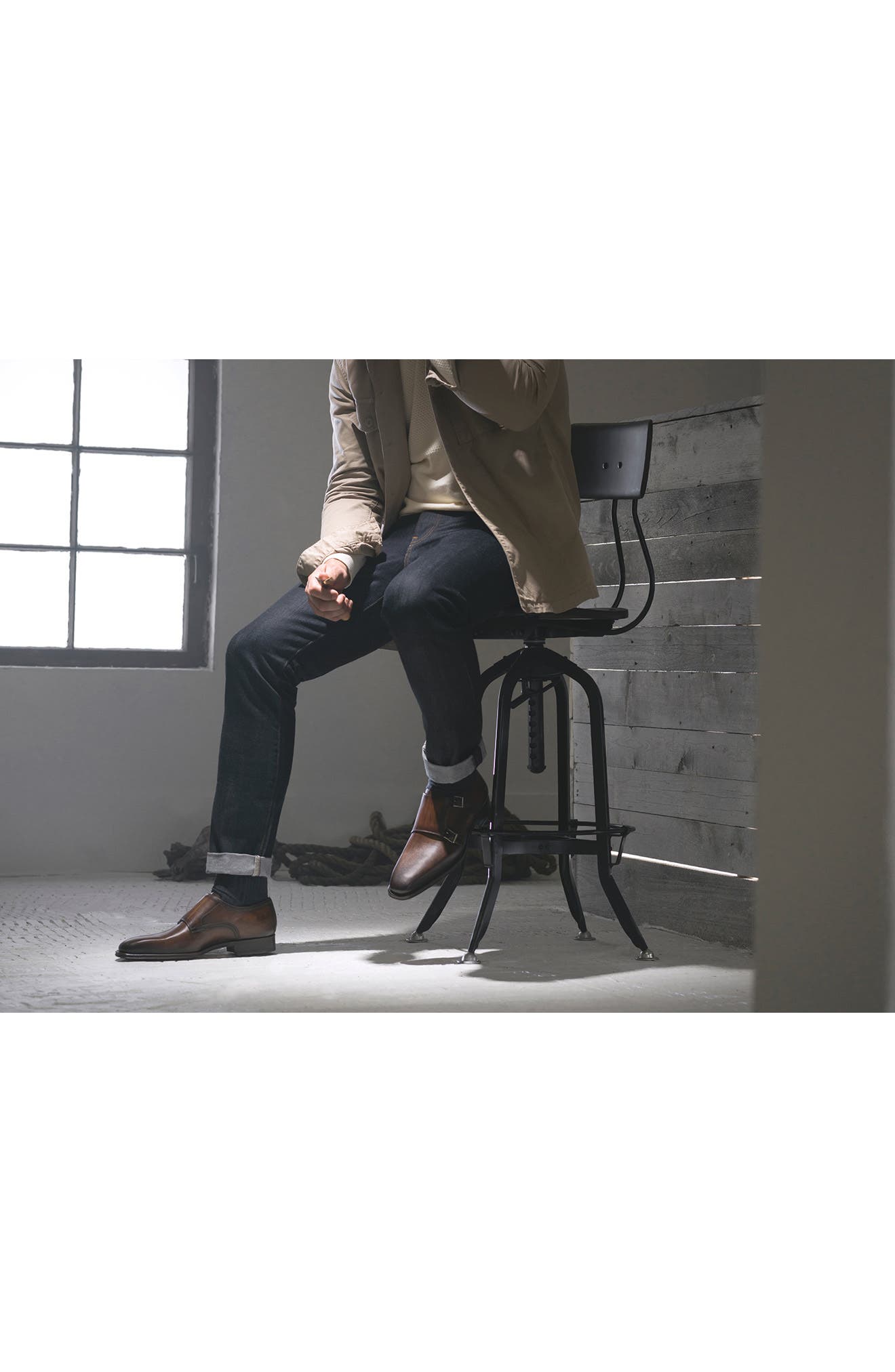 Landon Double Strap Monk Shoe, Alternate, color, TABACO