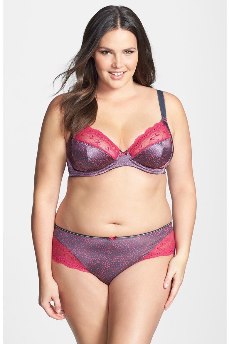 'Jocelyn' Underwire Plunge Bra, Alternate, color, CHARCOAL