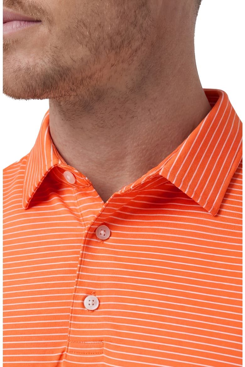 Versa Trim Fit Stripe Performance Polo, Alternate, color, ORANGE ALTERNATING STRIPE