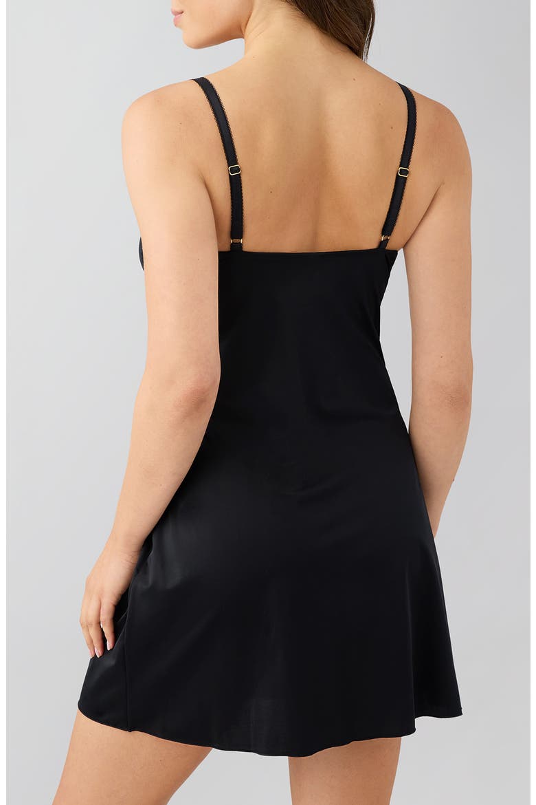Modern Affair Lace Trim Chemise, Alternate, color, NIGHT SKY/ BLACK