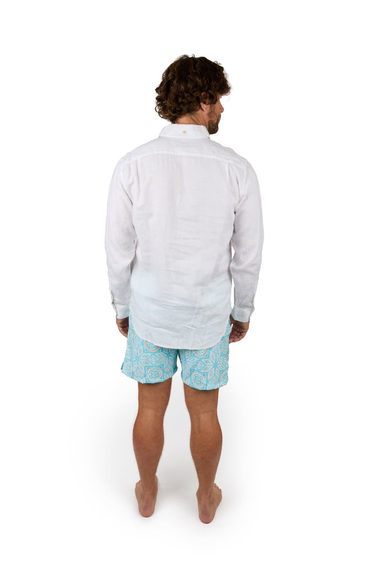 The Casa Blanca - Long Sleeve White Linen Shirt, Alternate, color, White