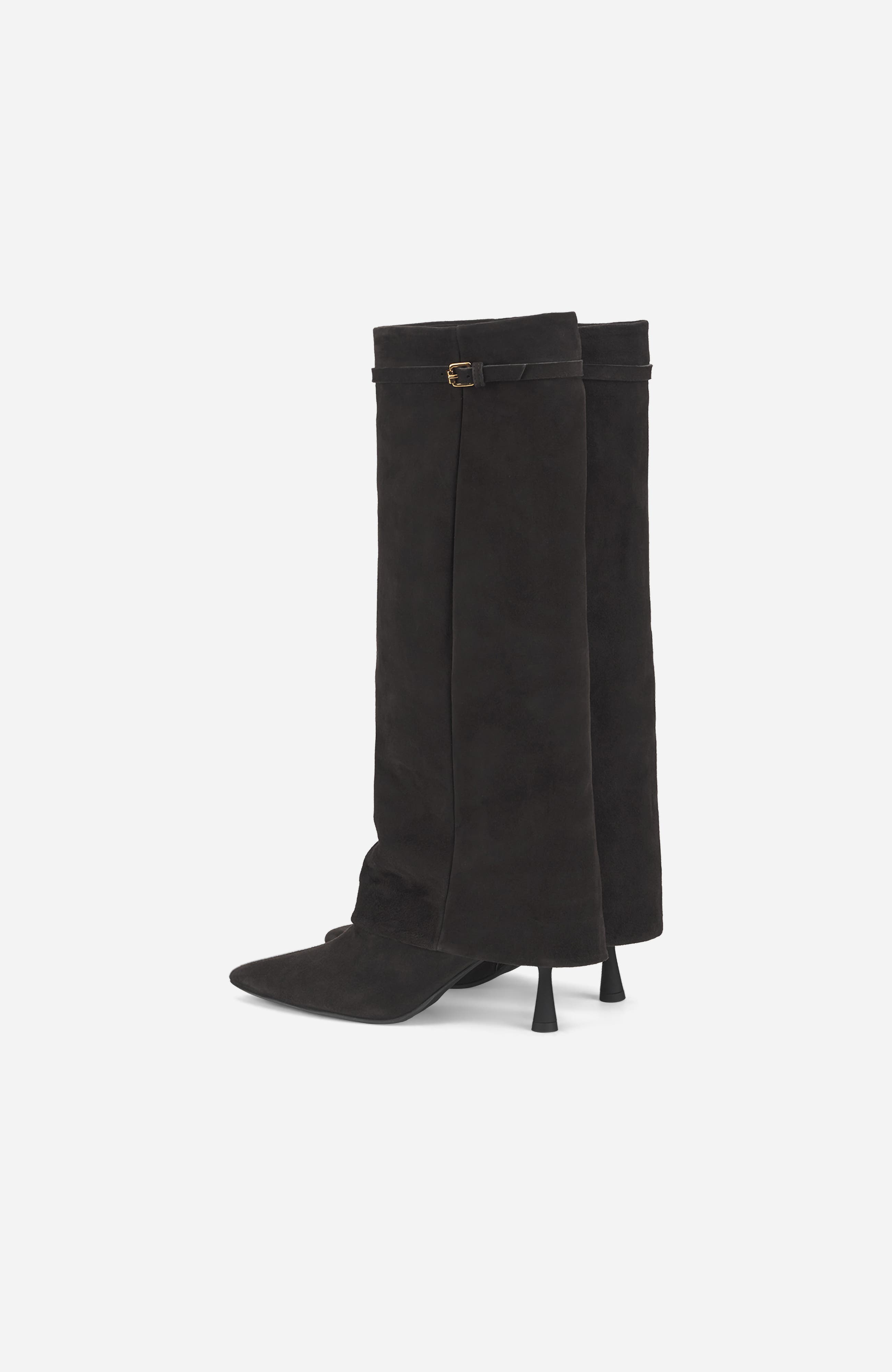 Ide High Velour Boot with Gaiter, Alternate, color, Moka Velour