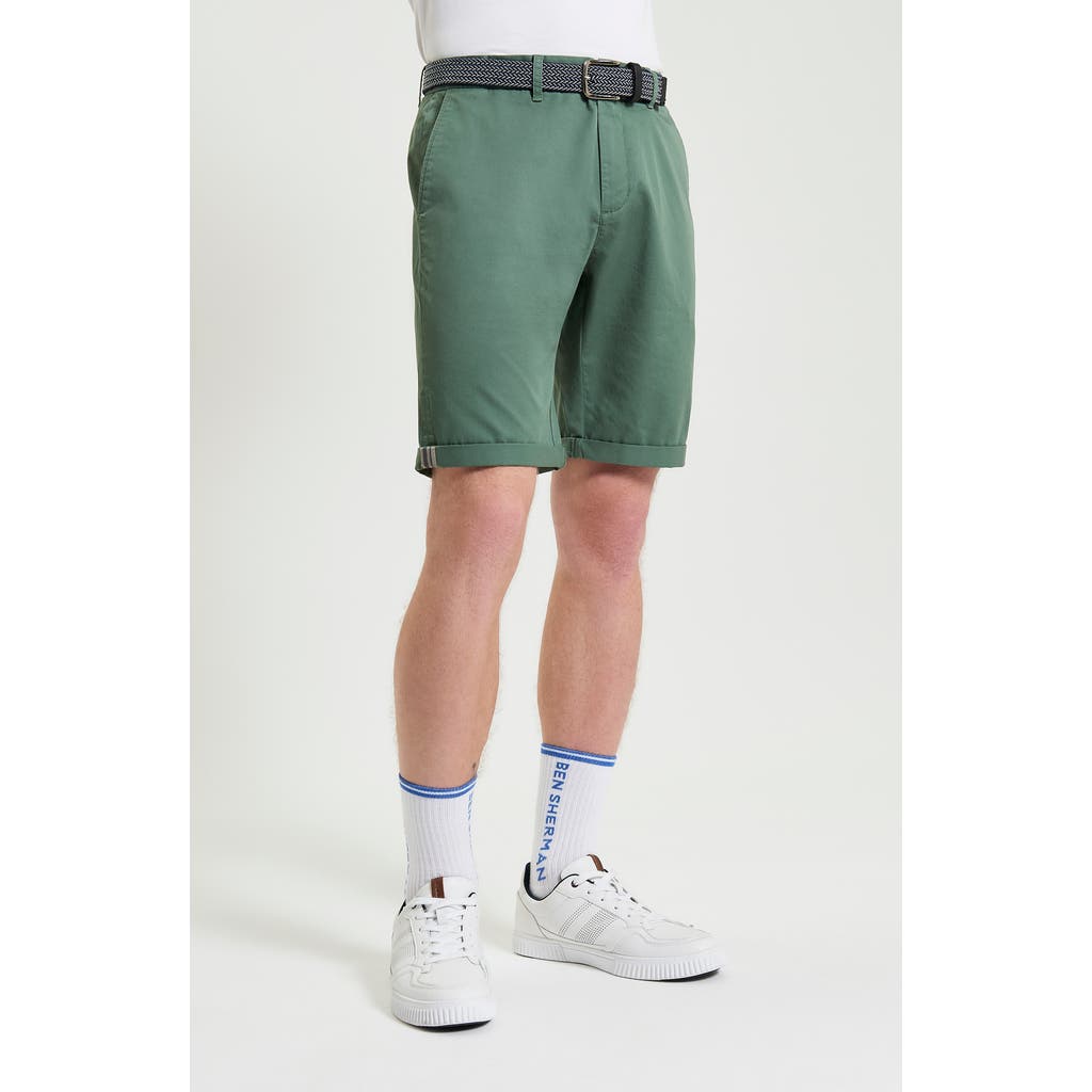 Ben Sherman Signature Stretch Twill Chino Shorts In Pale Khaki