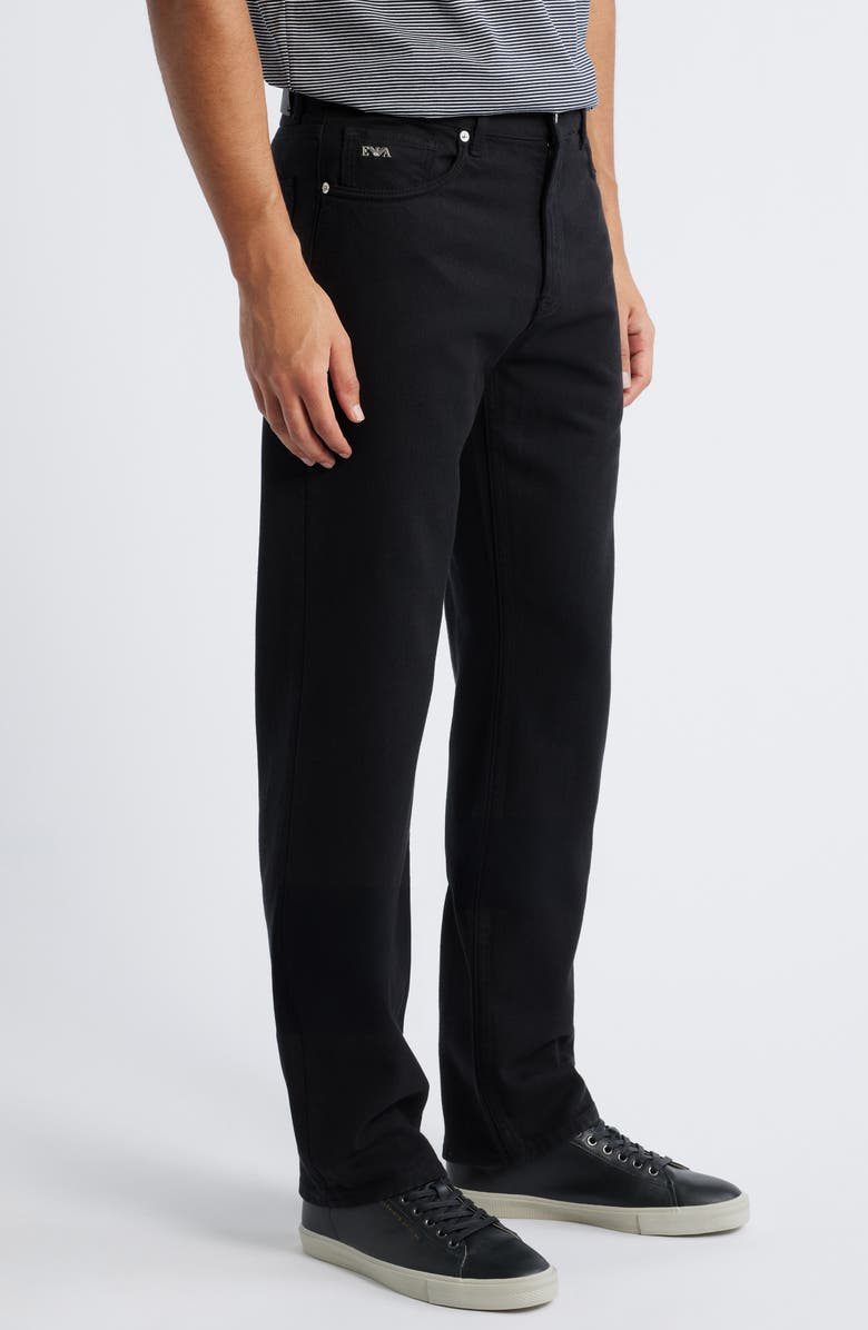 Emporio Armani Black Lyocell & Cotton Twill 5-Pocket Pants, Alternate, color, Black