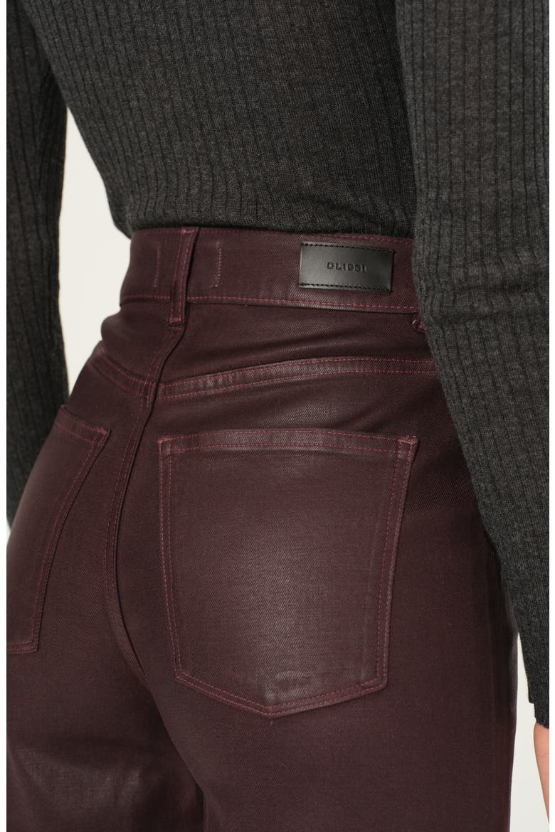 Hepburn Wide Leg High Rise Coated Jeans, Alternate, color, MULBERRY