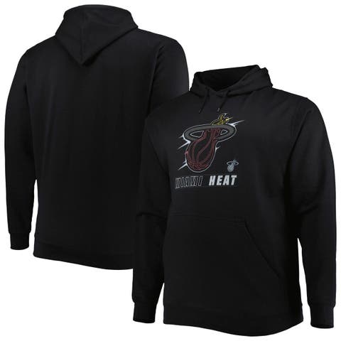 Men's Black Miami Heat Big & Tall Heart & Soul Pullover Hoodie