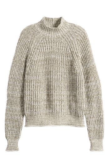 MADEWELL MADEWELL MARLED COTTON MOCK NECK SWEATER 
