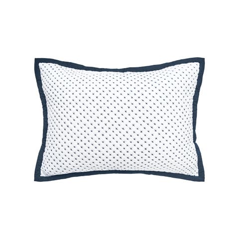Hanima Navy Cotton Standard Sham 20" x 26"