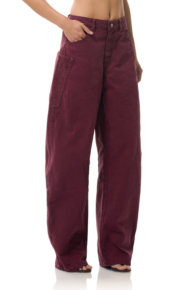 Bexley Corduroy Pocket Barrel Leg Jeans, Alternate, color, PORT ROYALE