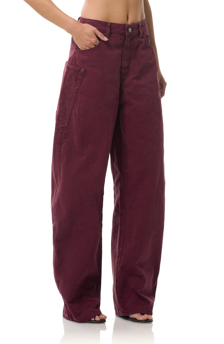 AFRM Bexley Corduroy Pocket Barrel Leg Jeans, Alternate, color,