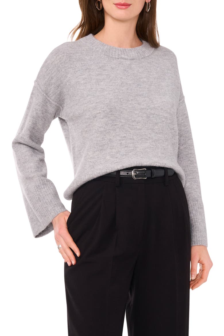Crewneck Sweater, Main, color, LT HTHR GREY