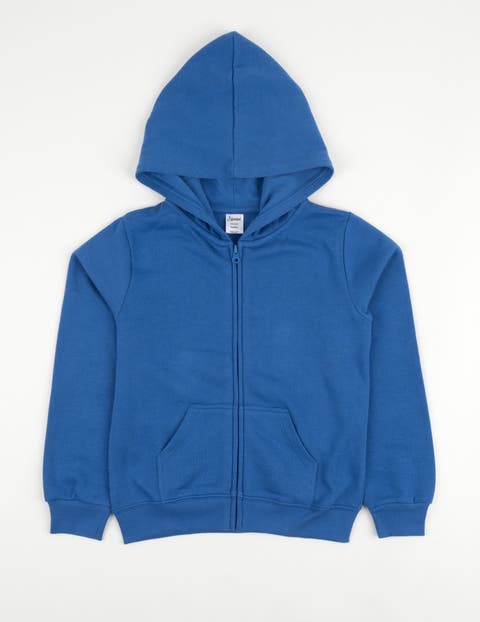 Kids Zip-Up Sweatshirt Hoodie, Cotton Blend, Solid Colors
