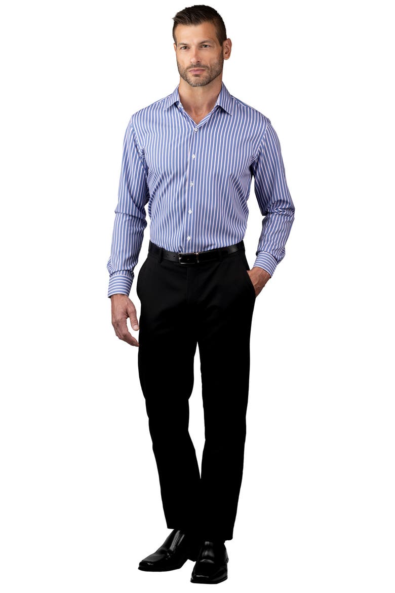 Striped Trim Fit Dress Shirt, Alternate, color, BLUE/ PINK/ WHT