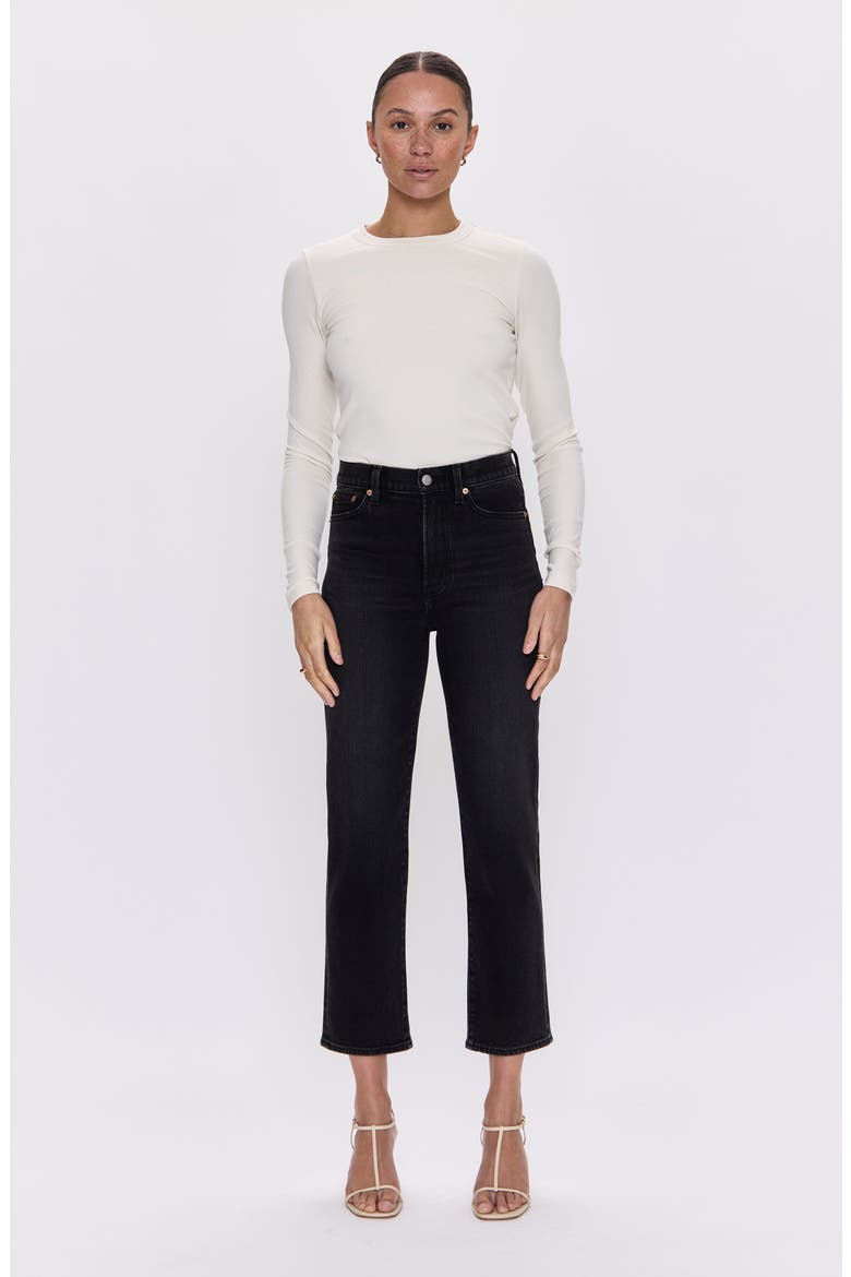Charlie High Waist Ankle Straight Leg Jeans, Alternate, color, DARK MIDNIGHT