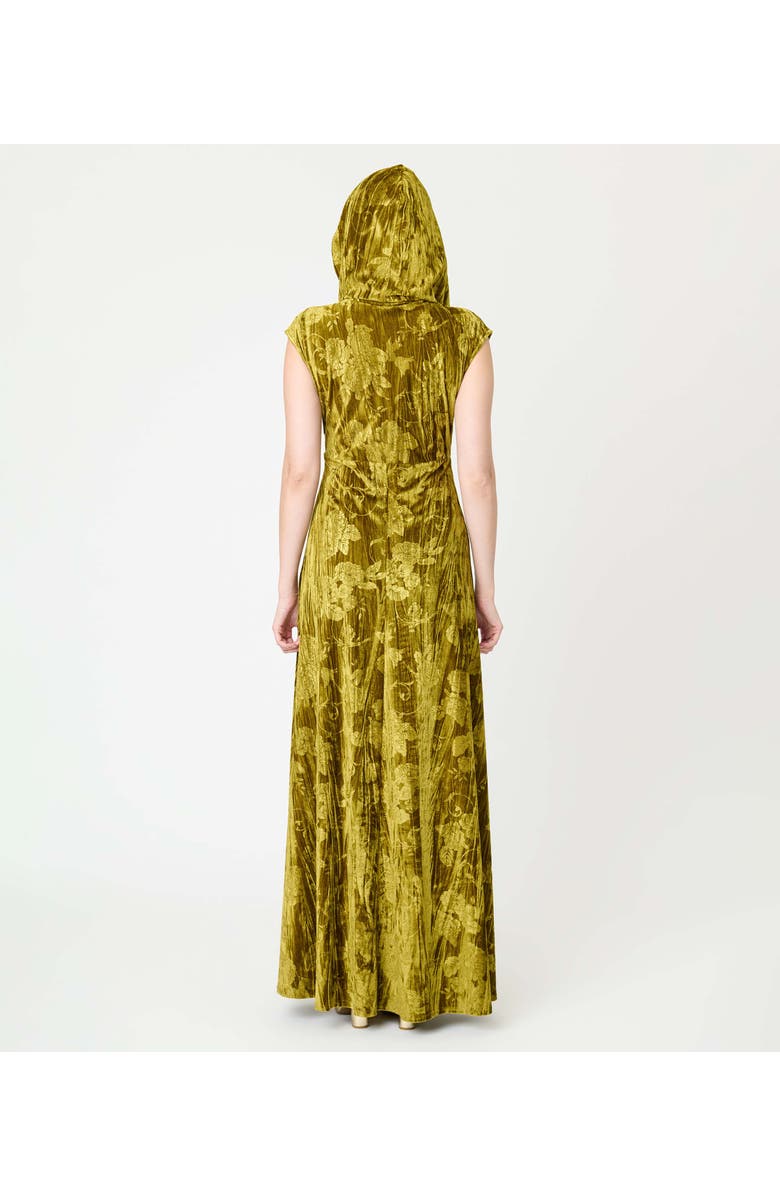 Unique Vintage Hooded Maxi Dress, Alternate, color, Chartreuse