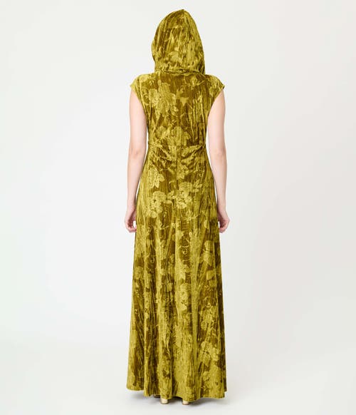 Unique Vintage Hooded Maxi Dress In Gray