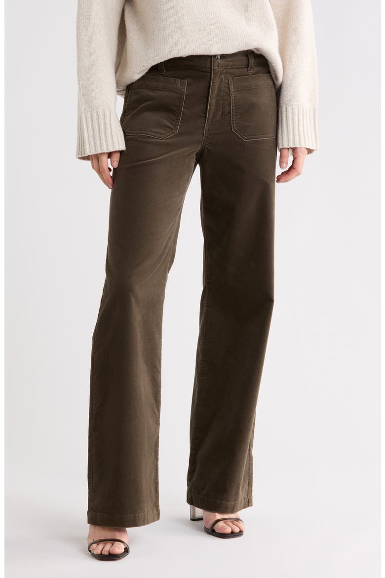SuperNova Velvet Wide Leg Pants, Main, color, DARK OLIVE GREEN