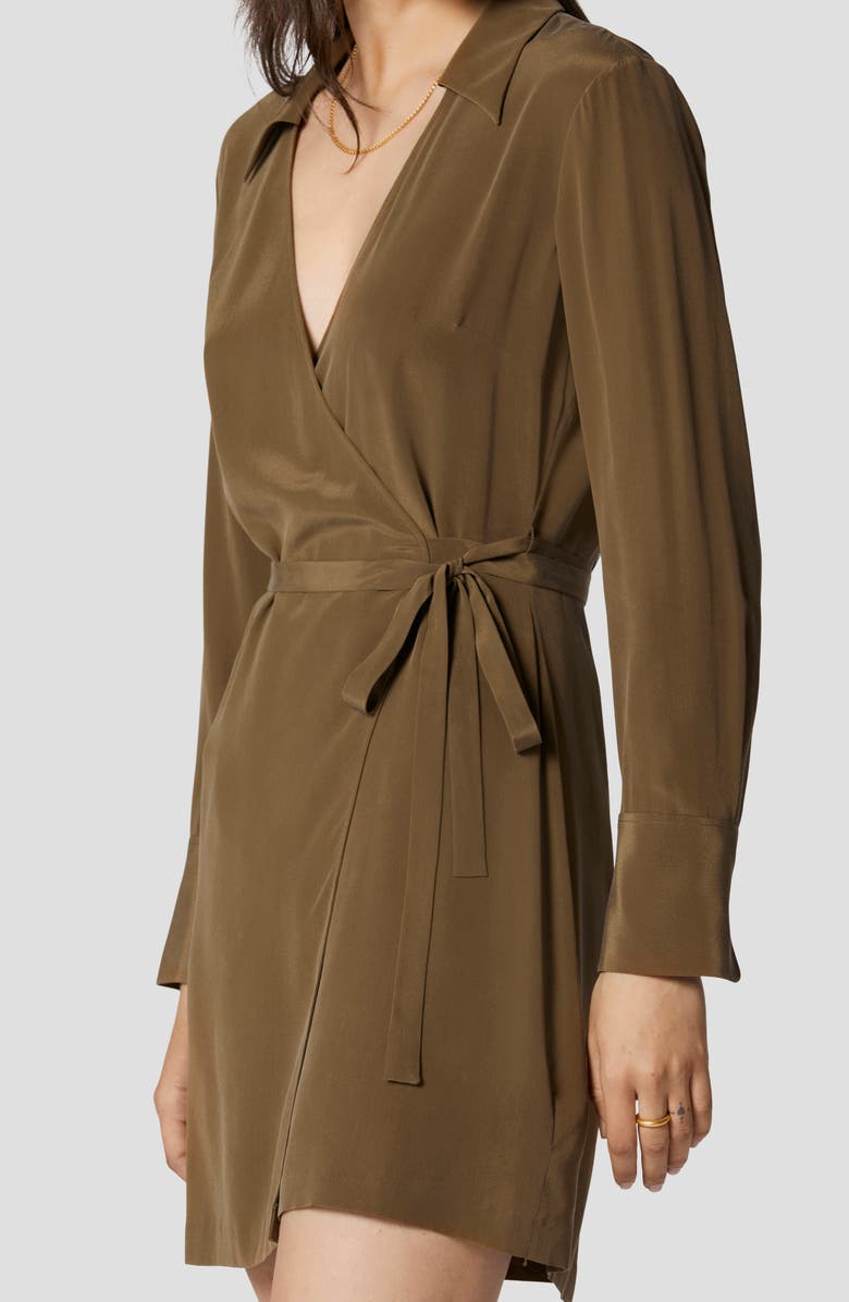 Equipment Antheme Long Sleeve Silk Wrap Dress, Alternate, color, 