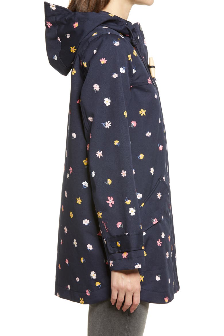 Coast Waterproof Floral Hooded Raincoat, Alternate, color, NAVY DITSY