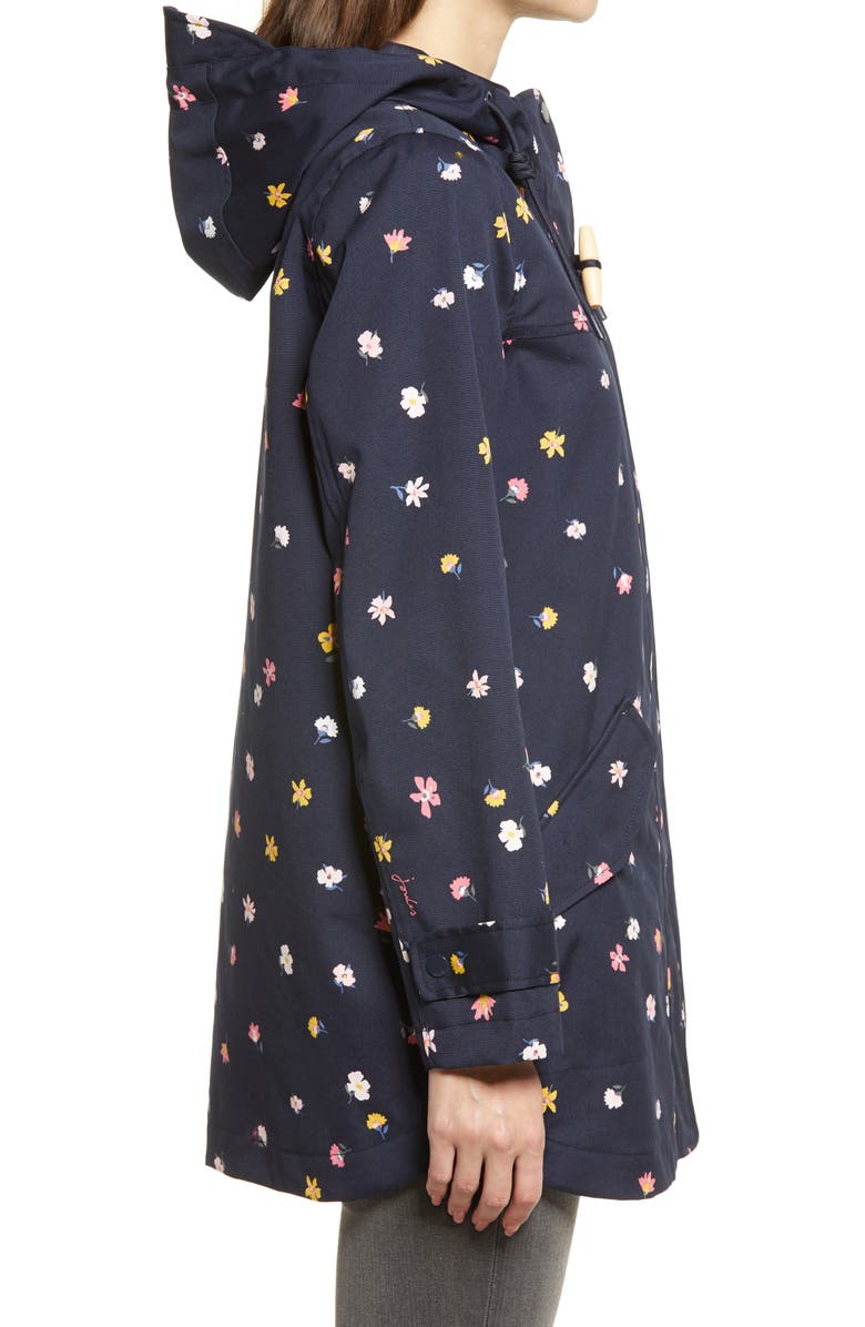 Joules Coast Waterproof Floral Hooded Raincoat, Alternate, color,