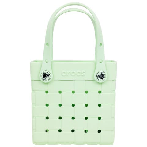 Small Woven Style Crocssbody Tote with Top Handles and removeable Crocssbody strap